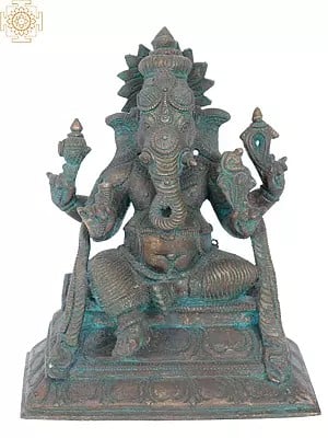 7” Kshipra Ganapati Bronze Statue | Madhuchista Vidhana (Lost-Wax) | Panchaloha Bronze from Swamimalai