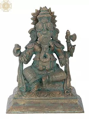 7" Dhundhi Ganapati Bronze Statue | Madhuchista Vidhana (Lost-Wax) | Panchaloha Bronze from Swamimalai