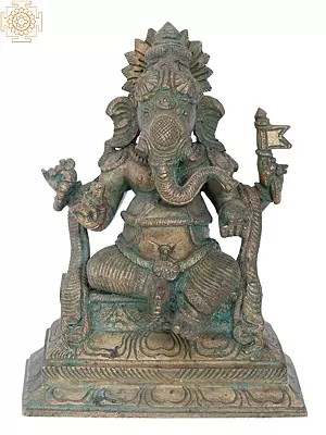 7" Ekadanta Ganapati Bronze Statue | Madhuchista Vidhana (Lost-Wax) | Panchaloha Bronze from Swamimalai