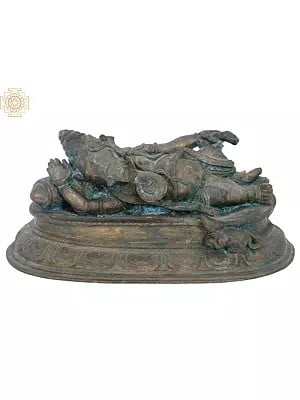 11" Reclining Lord Ganesha | Madhuchista Vidhana (Lost-Wax) | Panchaloha Bronze from Swamimalai