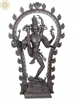 50" Large Shiva Tandava | Madhuchista Vidhana (Lost-Wax) | Panchaloha Bronze from Swamimalai