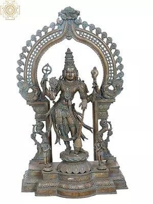 30" Lord Perumal (Vishnu) with Garuda and Hanuman Ji | Madhuchista Vidhana (Lost-Wax) | Panchaloha Bronze from Swamimalai