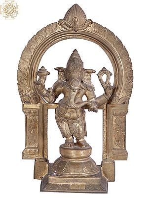 22'' Standing Lord Ganesha | Madhuchista Vidhana (Lost-Wax) | Panchaloha Bronze from Swamimalai
