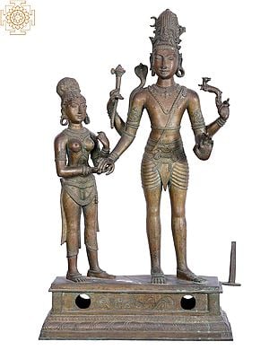 37'' Kalyana Sundaram (Marriage of Shiva and Parvati) | Madhuchista Vidhana (Lost-Wax) | Panchaloha Bronze from Swamimalai