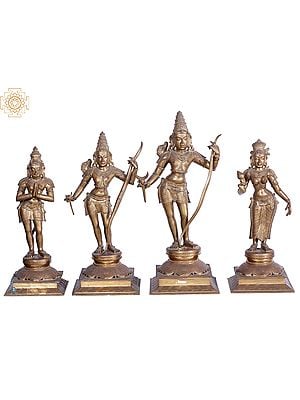 20'' Shri Ram Darbar | Madhuchista Vidhana (Lost-Wax) | Panchaloha Bronze from Swamimalai