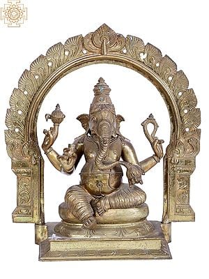 18'' Sitting Lord Ganesha | Madhuchista Vidhana (Lost-Wax) | Panchaloha Bronze from Swamimalai