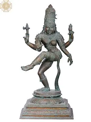 35" Ardhanarishvara Sculpture | Lost-Wax Panchaloha Bronze