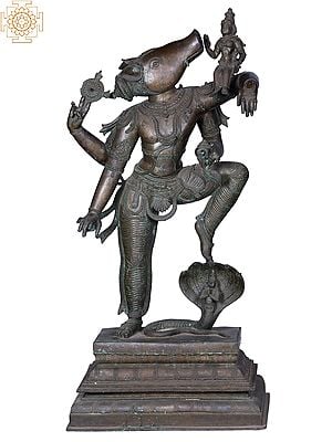 40'' Large Varaha Avatara of Lord Vishnu with Devi Lakshmi | Madhuchista Vidhana (Lost-Wax) | Panchaloha Bronze from Swamimalai