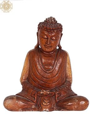 8" Wooden Sitting Buddha