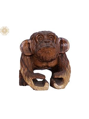 8" Wooden Monkey Showpiece
