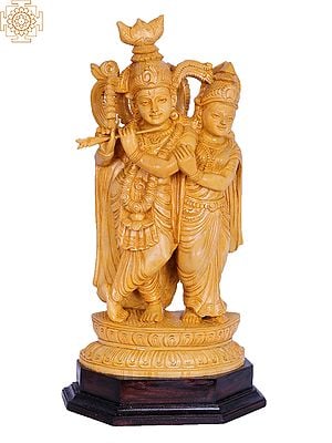 16" Wooden Radha Krishna