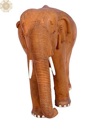 15" Wooden Elephant Figurine | Home Decoration Item