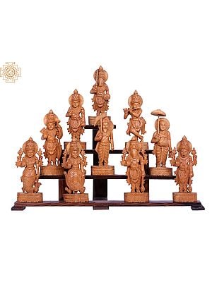 Wooden Dashavatara (Ten Incarnations of Lord Vishnu)