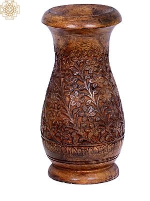 12" Wooden Flower Vase