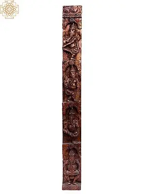 36" Large Wooden Musical Ganesha Panel