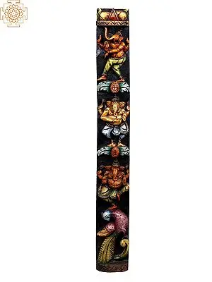 Large Wooden Dancing Ganesha Wall Panel