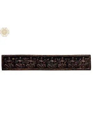 60" Ashta Lakshmi Large Wooden Wall Panel