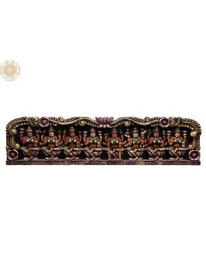 48" Large Wooden Colorful Ashta Lakshmi Wall Panel