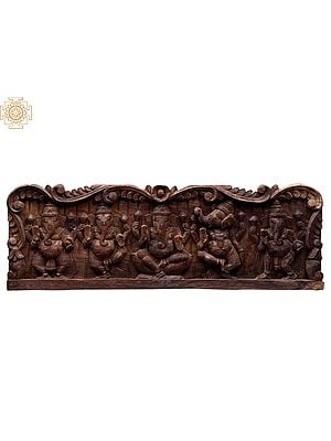 36" Large Wooden Different Forms of Lord Ganesha Wall Panel