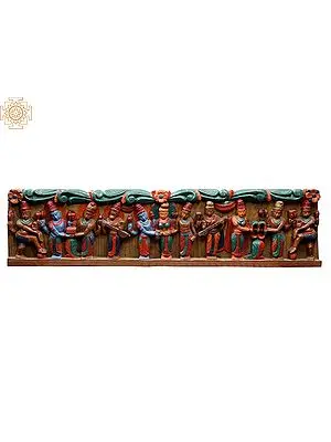 Divine Wedding Carving: 48" Large Kalyana Sundaram Wall Panel