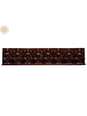Ashta Lakshmi Divine Forms Wooden Wall Panel
