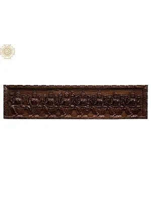 48" Wooden Wall Panel Depicting Ashta Lakshmi