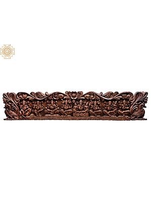 59" Large Wooden Ashta Ganesha Wall Panel