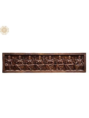 48" Large Wooden Ashta Lakshmi Wall Panel