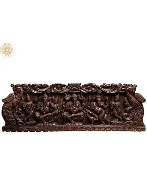 Lord Ganesha Multi-Form Wooden Wall Carving - 41"