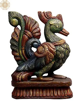 20" Wooden Colorful Peacock