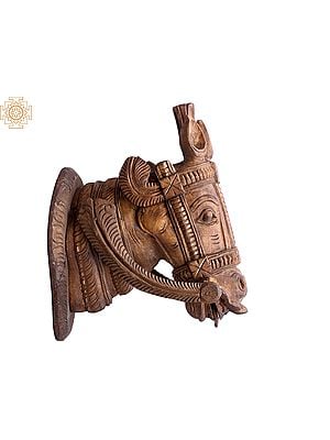 13" Wooden Horse Head Wall Hanging