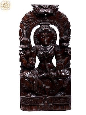 24" Wooden Devi Lakshmi Idol | Wall Hanging Statue