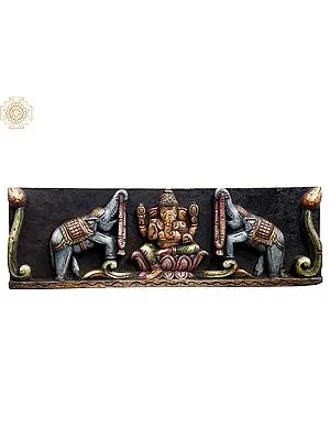 24" Gaja Ganesha Wooden Panel