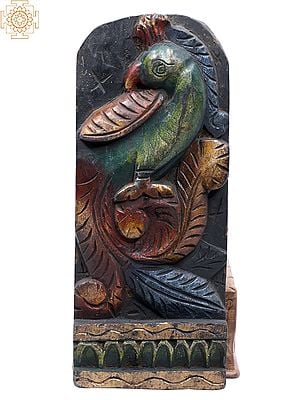 12" Wooden Peacock Wall Hanging