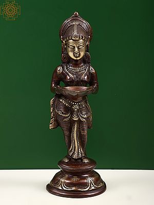 12" Brass Deepalakshmi | Handmade