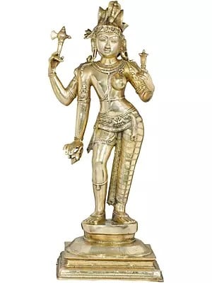 36" Ardhanarishvara (Shiva-Shakti) Large Size In Brass