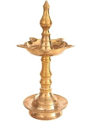 Auspicious Five Wick Puja Lamp from Kerala