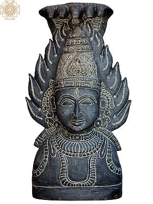 21" Devi Karumariamman Bust | Hard Granite Stone Statue