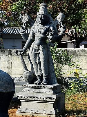 90" Large Standing Lord Vishnu | Shipped by Sea Overseas