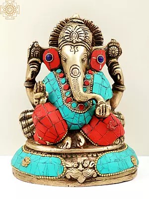 5" Aashirwad Ganesha Sculpture in Brass | Handmade | Made in India