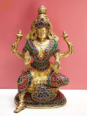 8" Brass Goddess Lakshmi