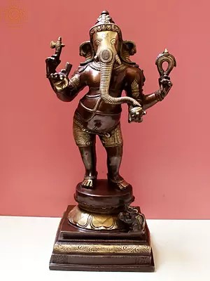 17" Brass Standing Lord Ganesha