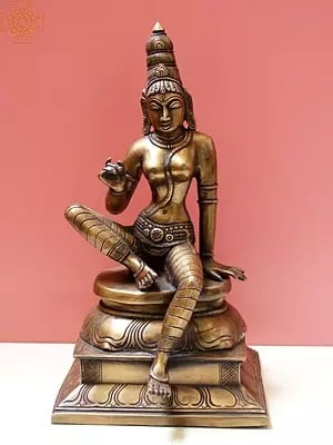 12" Brass Devi Seated Parvati
