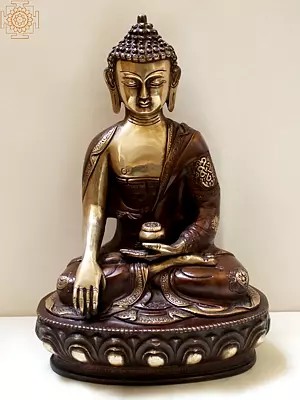 12" Brass Bhumisparsha Buddha