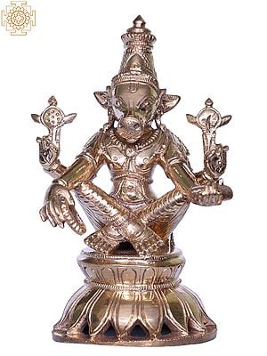 5'' Lord Yoga Varaha (Vishnu Avatar) Seated on Base | Bronze Statue