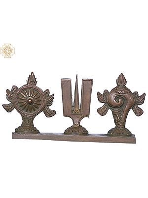 5'' Shankha Tilak and Chakram Vaishanava Symbol | Bronze Statue