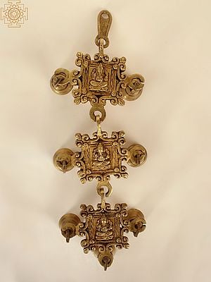 14" Lord Ganapati Design Wall Hanging Bells