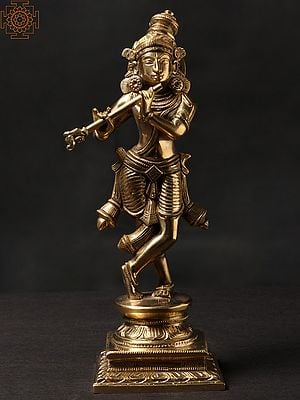 8'' Superfine Tribhanga Murari (Shri Krishna) | Brass Statue