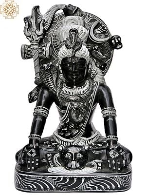 11'' Peaceful Meditating Shiva | Stone Statue