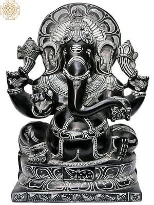 11'' God Of Wisdom Shri Ganesha (Vinayaka) | Stone Statue